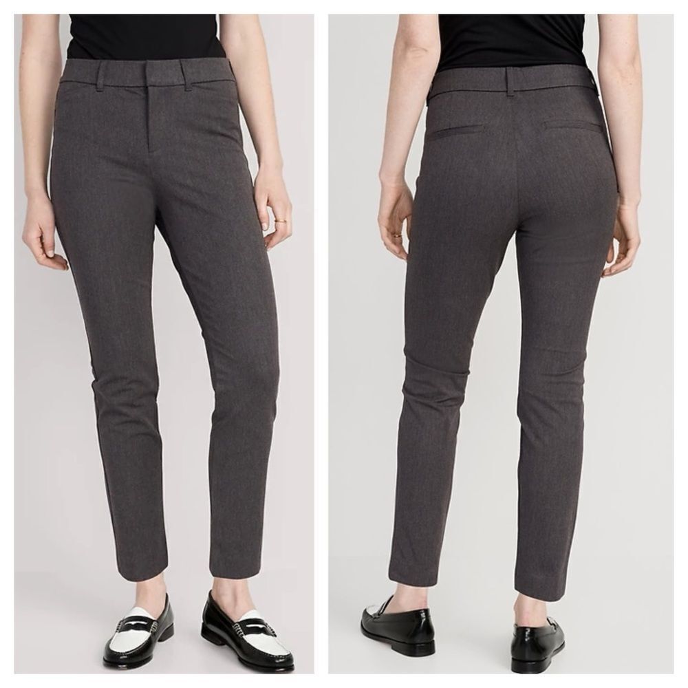 NWT Old Navy Pixie Skinny Ankle Pants Heather Grey - Picture 1 of 8